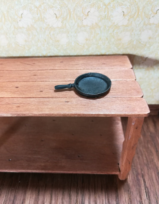 Dollhouse Miniature Frying Pan Cast Iron Look Painted Metal 1:12 Scale Kitchen