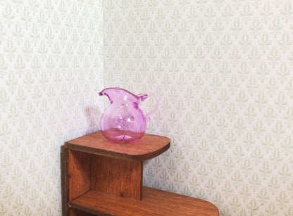 Dollhouse Lavender Glass Flared Pitcher 1:12 Scale Miniature Kitchen Decoration