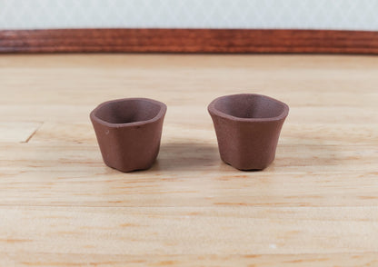 Dollhouse Brown Terra Cotta Garden Planter 1:12 Scale Miniature Flower Pot