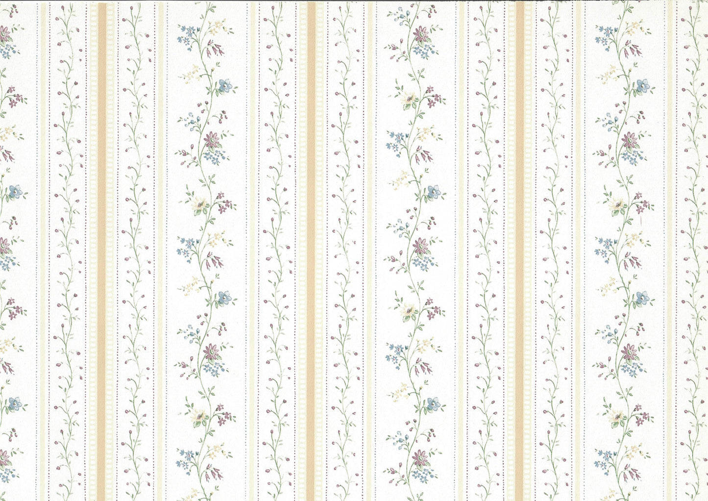 Dollhouse Wallpaper Cottage Beige Stripe 3 Sheets 1:12 Scale Miniature