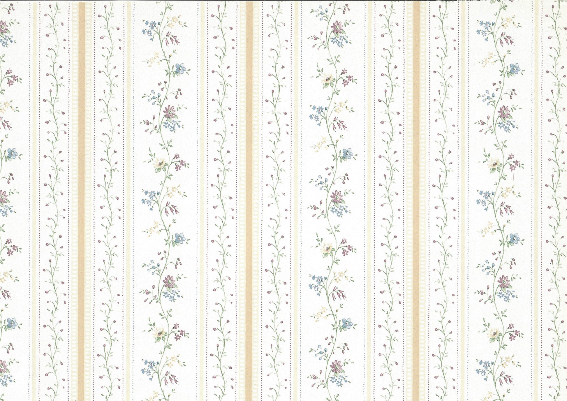 Dollhouse Wallpaper Cottage Beige Stripe 3 Sheets 1:12 Scale Miniature