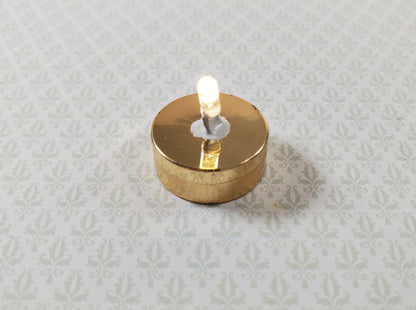 Miniature Anywhere Battery Light on Gold Metal Base Bright White On/Off Switch