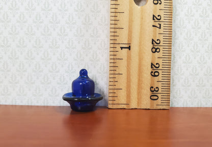 Dollhouse HALF SCALE Cobalt Blue Glass Dish with Lid 1:24 Scale Miniature