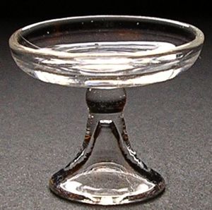 Dollhouse Clear Glass Pedestal Bowl 1:12 Scale Miniatures Kitchen
