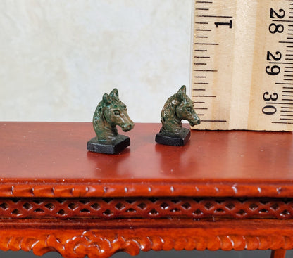 Dollhouse Bronze Horse Head Bookends Small 1:12 Scale by Falcon Miniatures