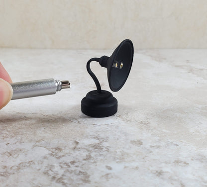 Dollhouse Barn Light Industrial Black Wand Operated Battery 1:12 Scale Miniature