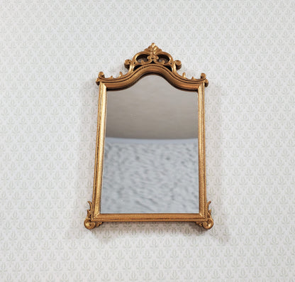JBM Dollhouse Mirror Gold Finish Louis XV Rococo Style 1:12 Scale Miniature