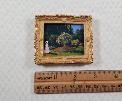 Dollhouse Claude Monet Woman in the Garden Framed Print 1:12 Handmade