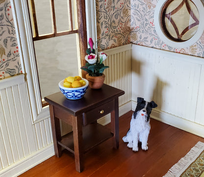 Dollhouse Roses White and Pink Flowers Potted in Terra Cotta Planter 1:12 Scale