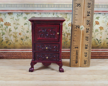 Dollhouse Nightstand Vintage Hansson Miniatures 1:12 Scale Mahogany Finish