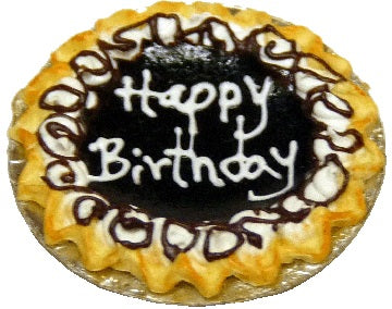 Dollhouse Happy Birthday Chocolate Pie 1:12 Scale Miniature Dessert Food