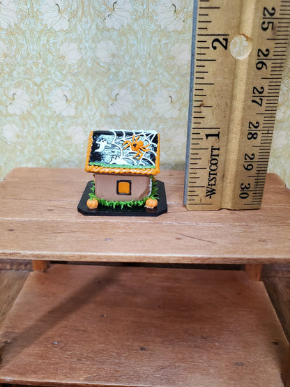 Dollhouse Halloween Gingerbread House 1:12 Scale Ghosts Spiders Pumpkins