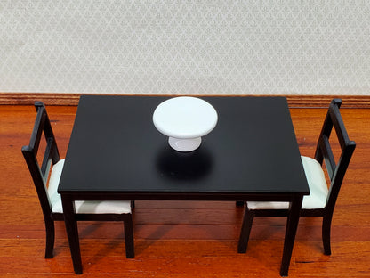 Dollhouse Cake Stand Platter All White Ceramic 1:12 Scale Miniature Plate