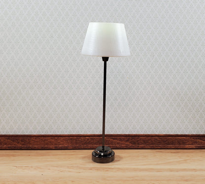Dollhouse Modern Battery Light Floor Lamp Black Base 1:12 Scale Houseworks 2380