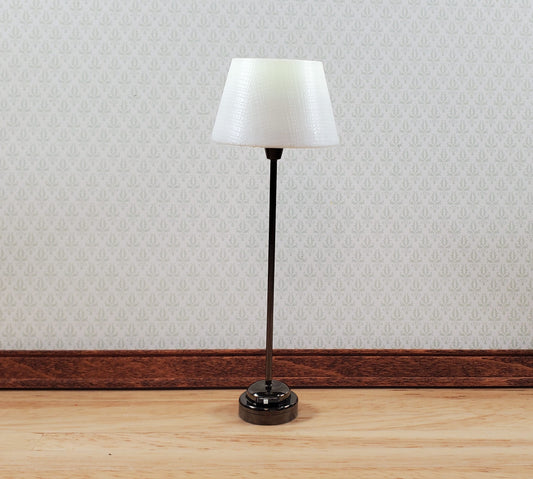 Dollhouse Modern Battery Light Floor Lamp Black Base 1:12 Scale Houseworks 2380