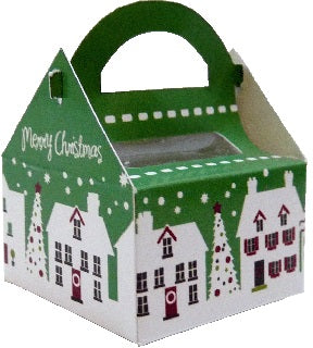 Dollhouse Christmas Village Cake Box with Window 1:12 Scale Miniature Kitchen