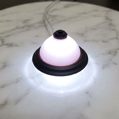 Dollhouse Round Ceiling Light Black 12 Volt Electric with Plug 1:12 Scale