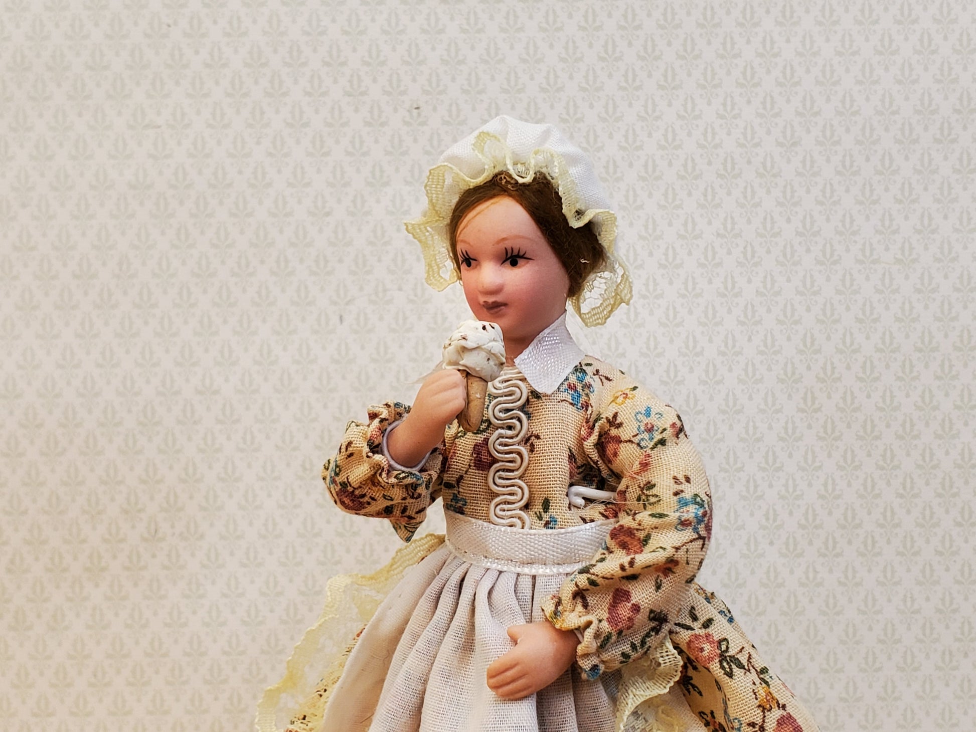 Dollhouse Ice Cream Cone Chocolate Chip 1:12 Scale Miniature Food Hand Crafted