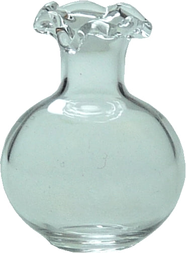 Dollhouse Glass Vase with Fluted Neck 1:12 Scale Miniature Decoration