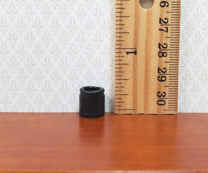 Dollhouse Small Black Jar or Vase Painted Black 1:12 Scale Miniature