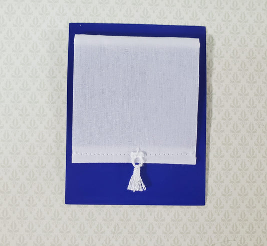 Dollhouse Roller Shade Curtain (Stationary) White 1:12 Scale Miniature Handmade