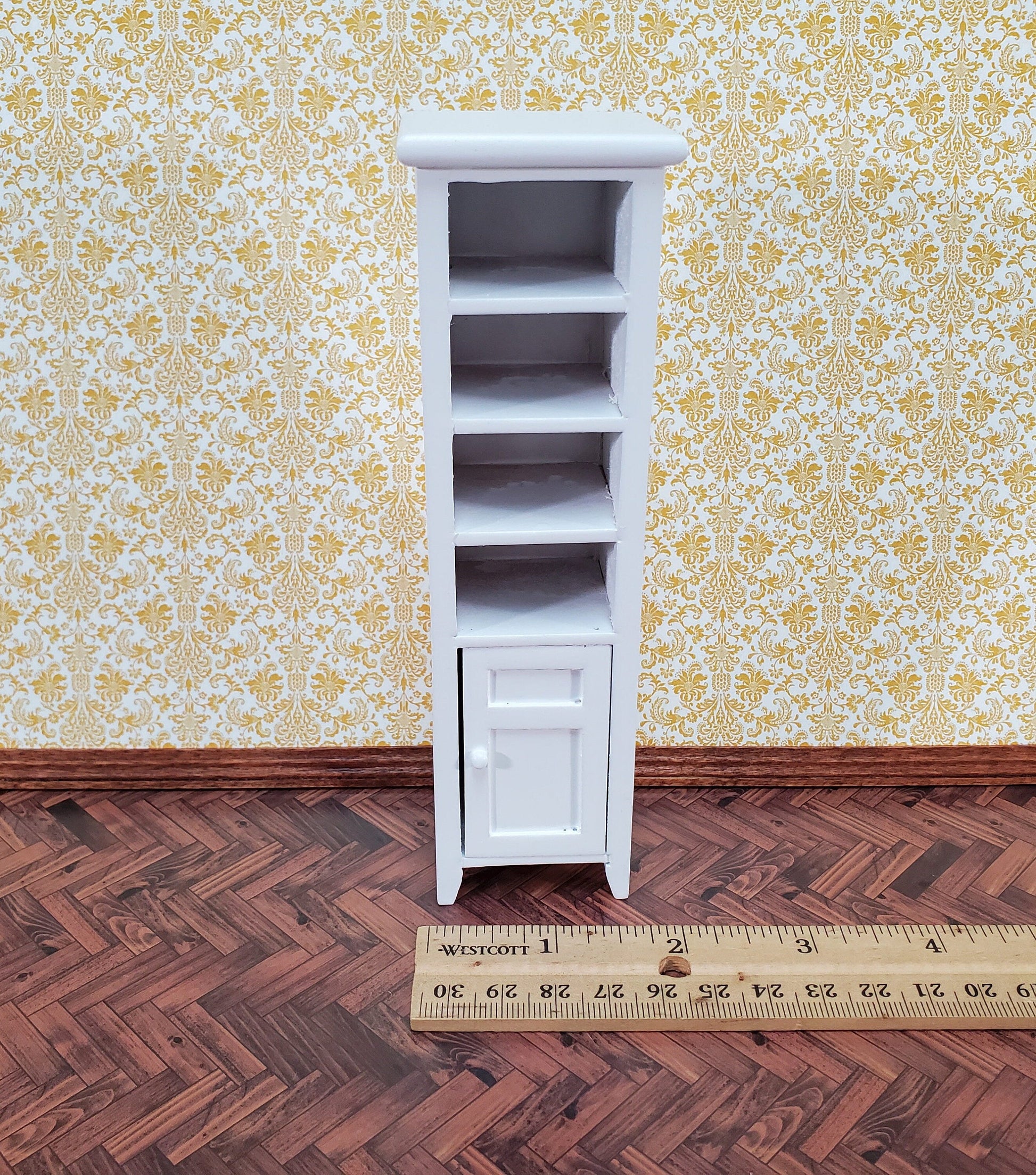Dollhouse Cabinet for Bathroom Bedroom Kitchen Tall Narrow 1:12 Scale Miniature Furniture