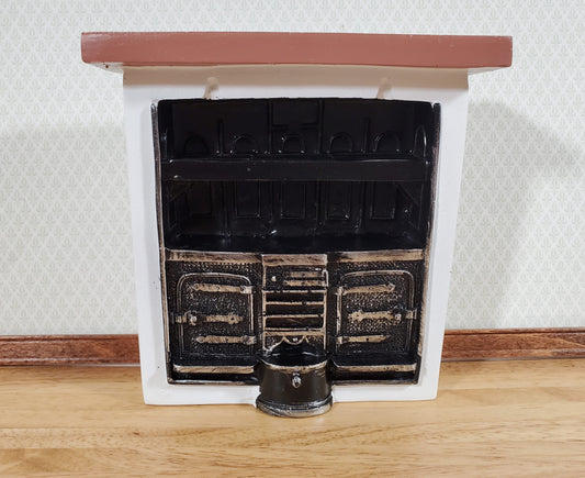 Dollhouse Coal Burning Range Stove Vintage Style with Surround 1:12 Scale Miniature