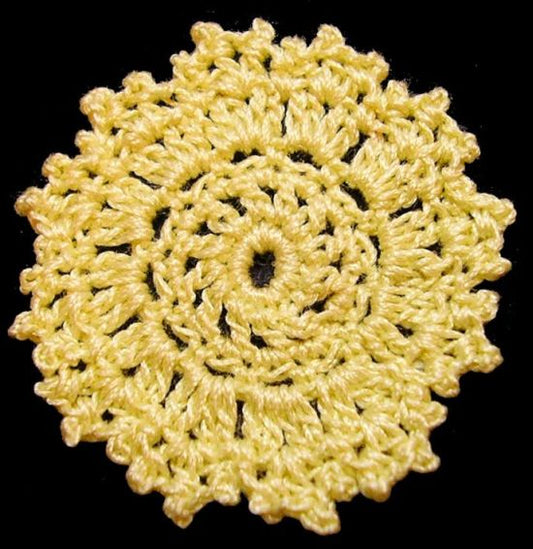 Dollhouse Hand Crocheted 1 Inch Fancy Doily Cream 1:12 Scale