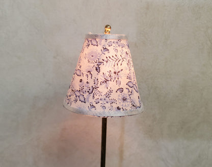 Dollhouse Floor Lamp Blue Onion Design Shade 12 Volt Wired 1:12 Scale Miniature
