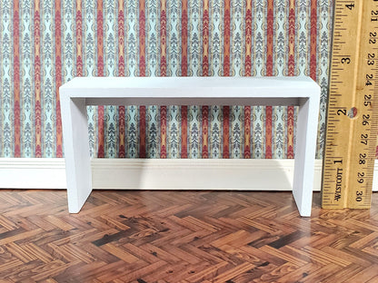 Dollhouse Console or Tall Sofa Table Modern White 1:12 Scale Miniature Furniture