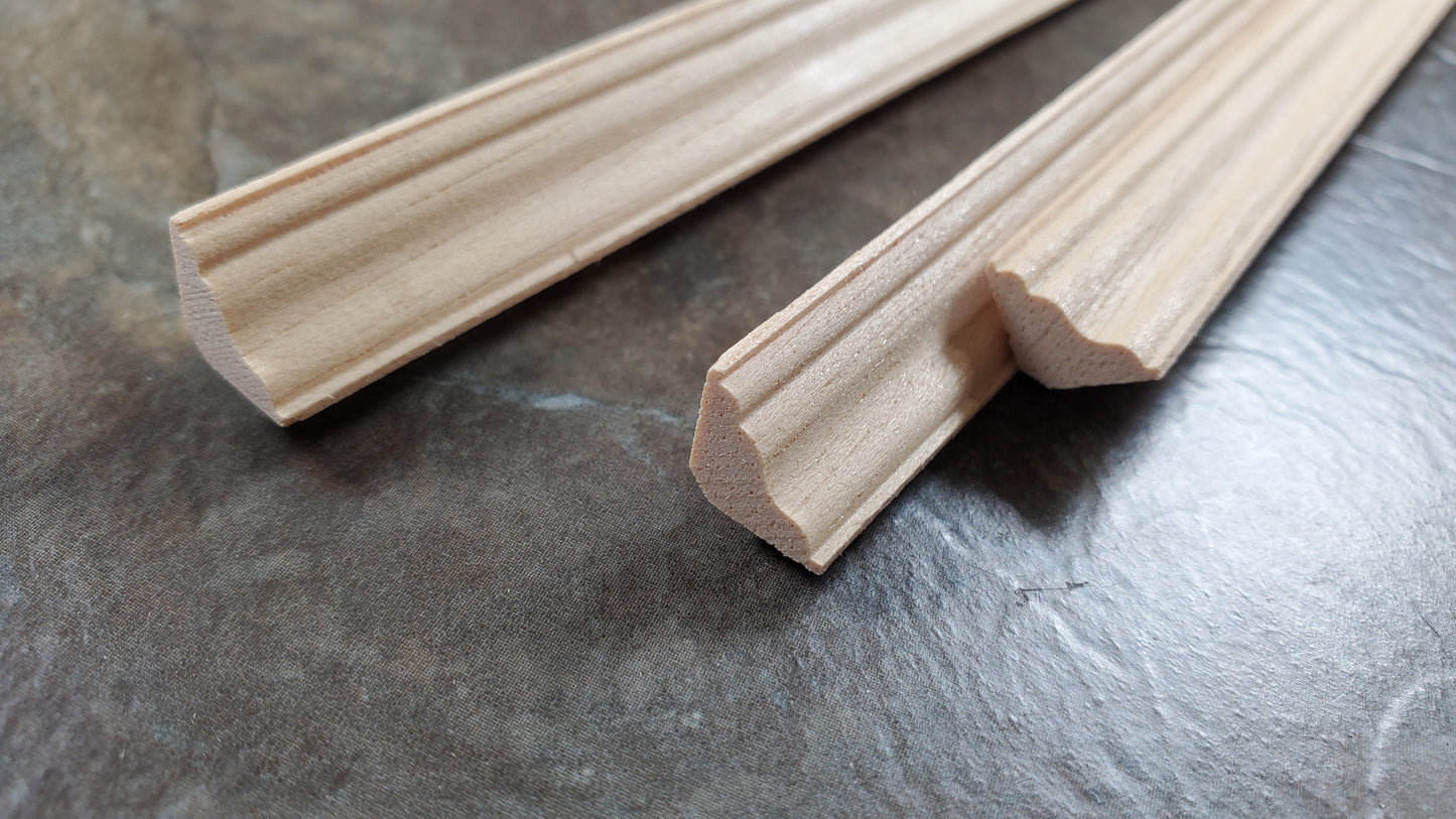 Dollhouse Crown Molding Ceiling Trim 3 Pieces 1/2" Face x 18" 1:12 Scale HW7147