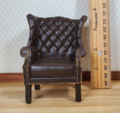 Dollhouse Chair Tufted Chippendale Resin Faux Leather 1:12 Scale by Reutter