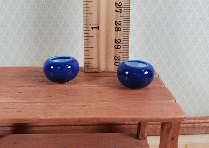 Dollhouse Ceramic Vase or Planter Small Deep Blue Round 1:12 Scale Miniature