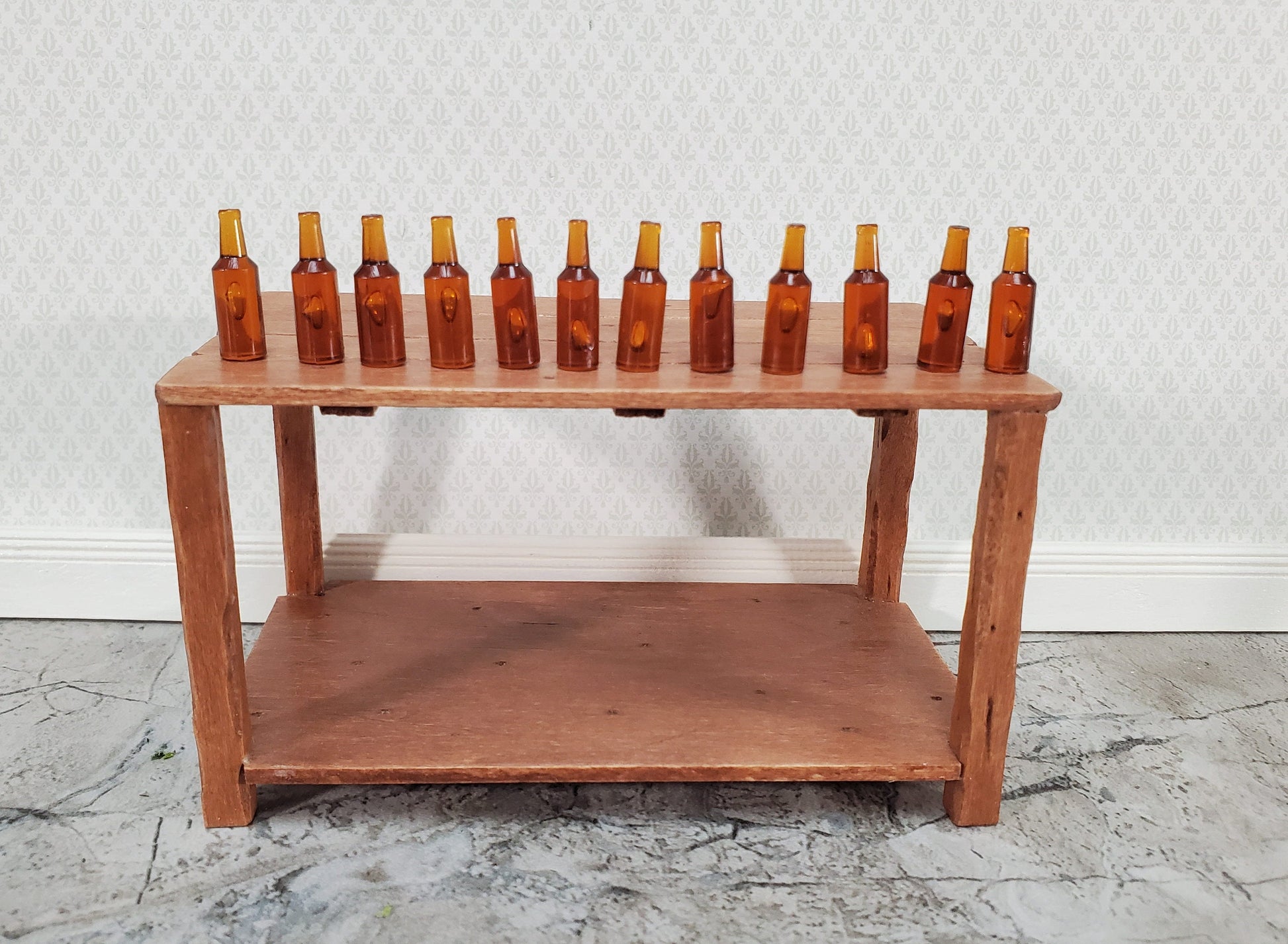 Miniature Brown Bottles Beer Root Beer Ginger Ale 12 Pieces Blanks 1:12 Scale Dollhouse
