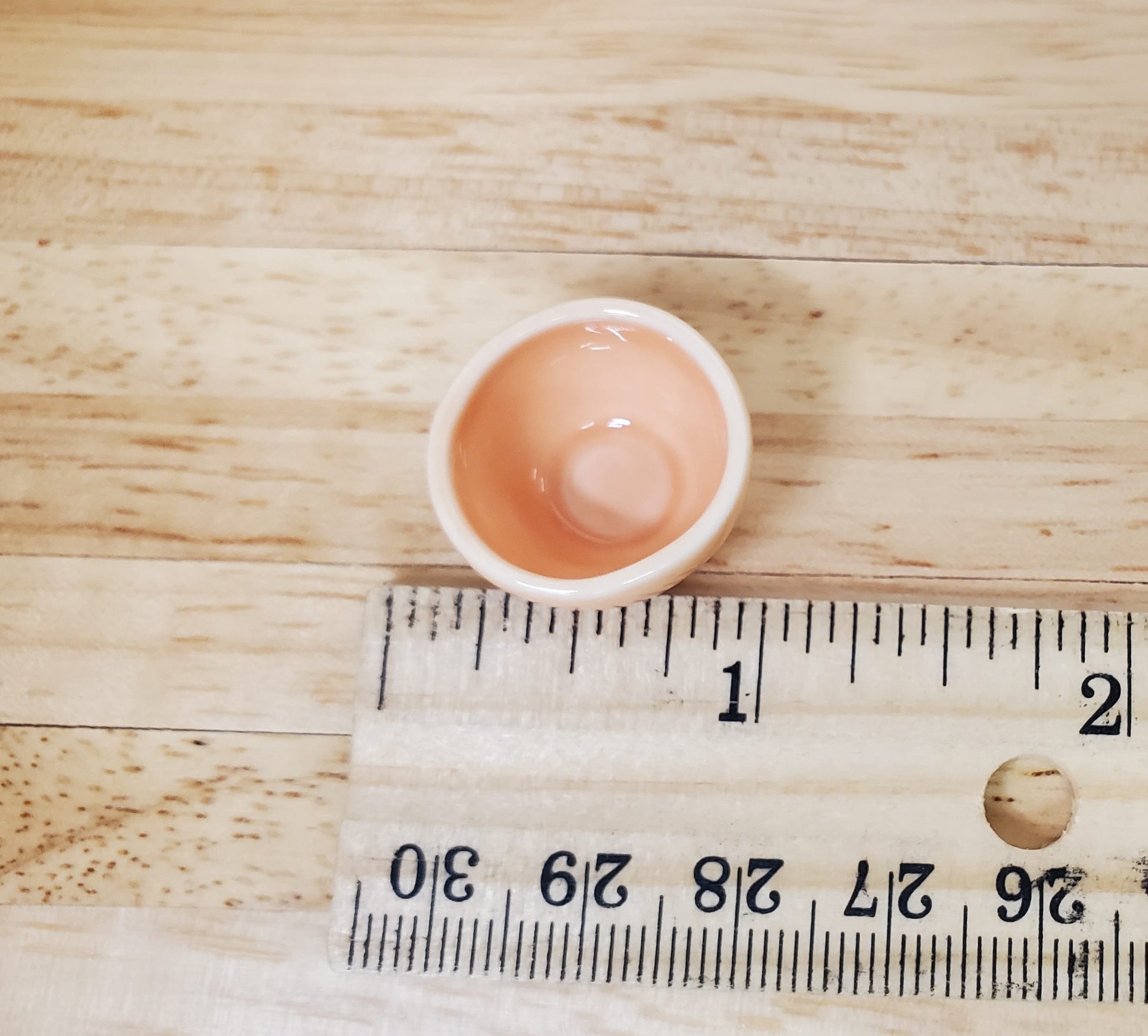 Dollhouse Peach Ceramic Serving Bowl 1:12 Scale Miniature