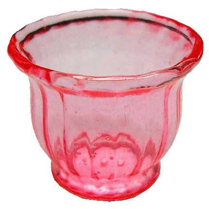 Dollhouse Crystal Pink Glass Flared Bowl 1:12 Scale Miniature Decor