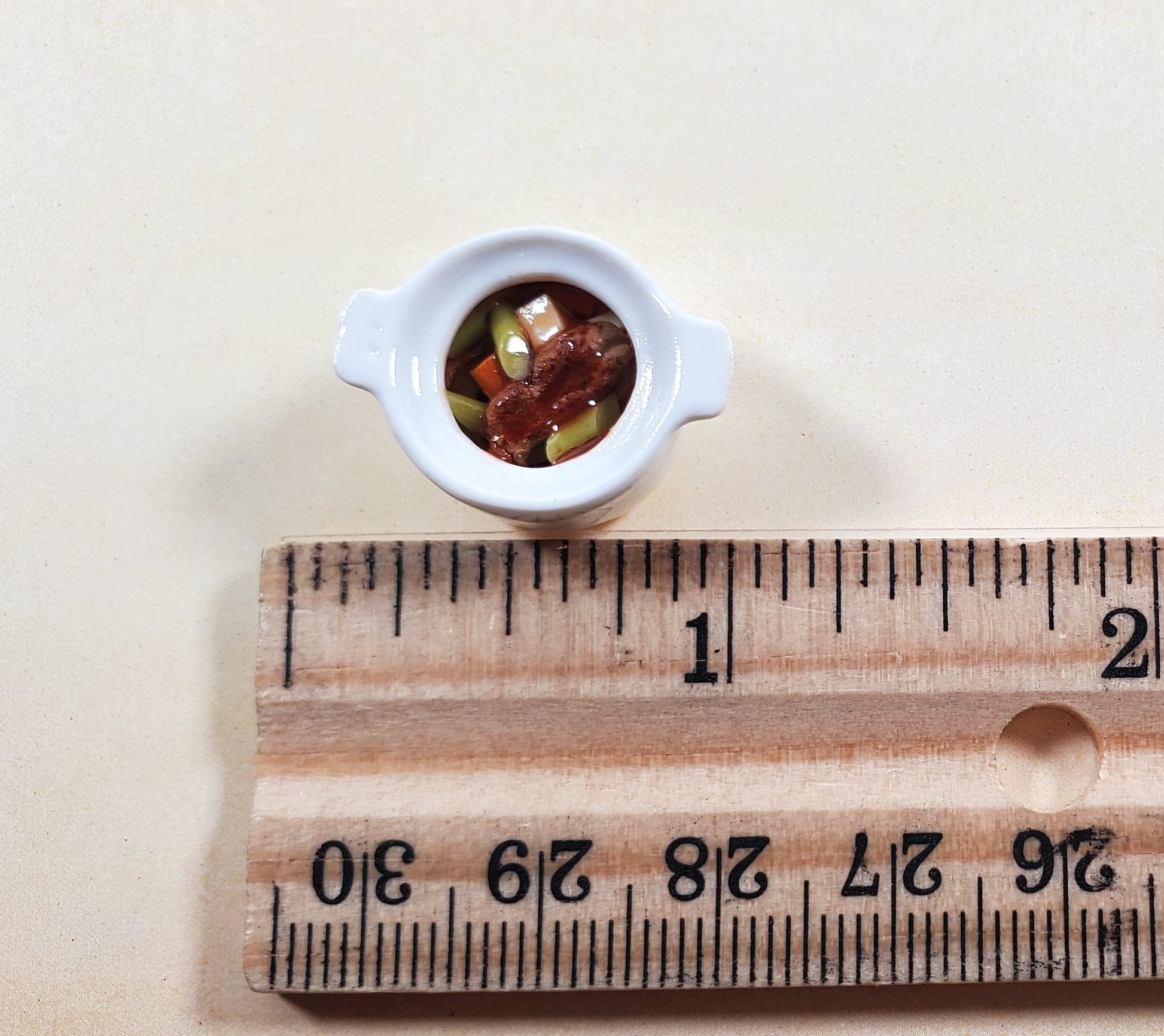 Dollhouse Hearty Beef Stew in a Pot 1:12 Scale Miniature Food