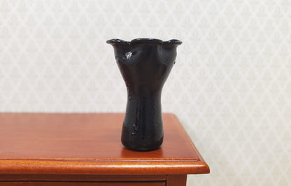 Dollhouse Black Ruffled Vase 1:12 Scale Miniature Decoration Halloween