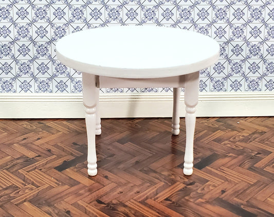 Dollhouse Kitchen Table Round White 1:12 Scale Miniature Furniture