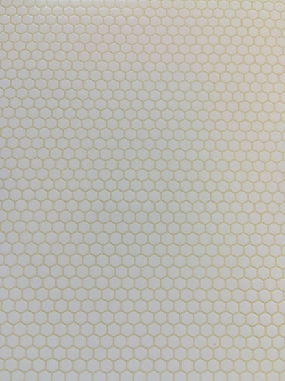 Dollhouse Tile Flooring Faux White Hexagon Textured 1:12 Scale Kitchen Bathroom