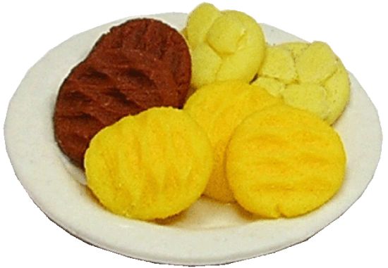 Dollhouse Assorted Cookies on a White Plate 1:12 Scale Miniatures Food