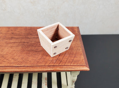 Dollhouse Square Wood Planter Box 1:12 Scale Miniature