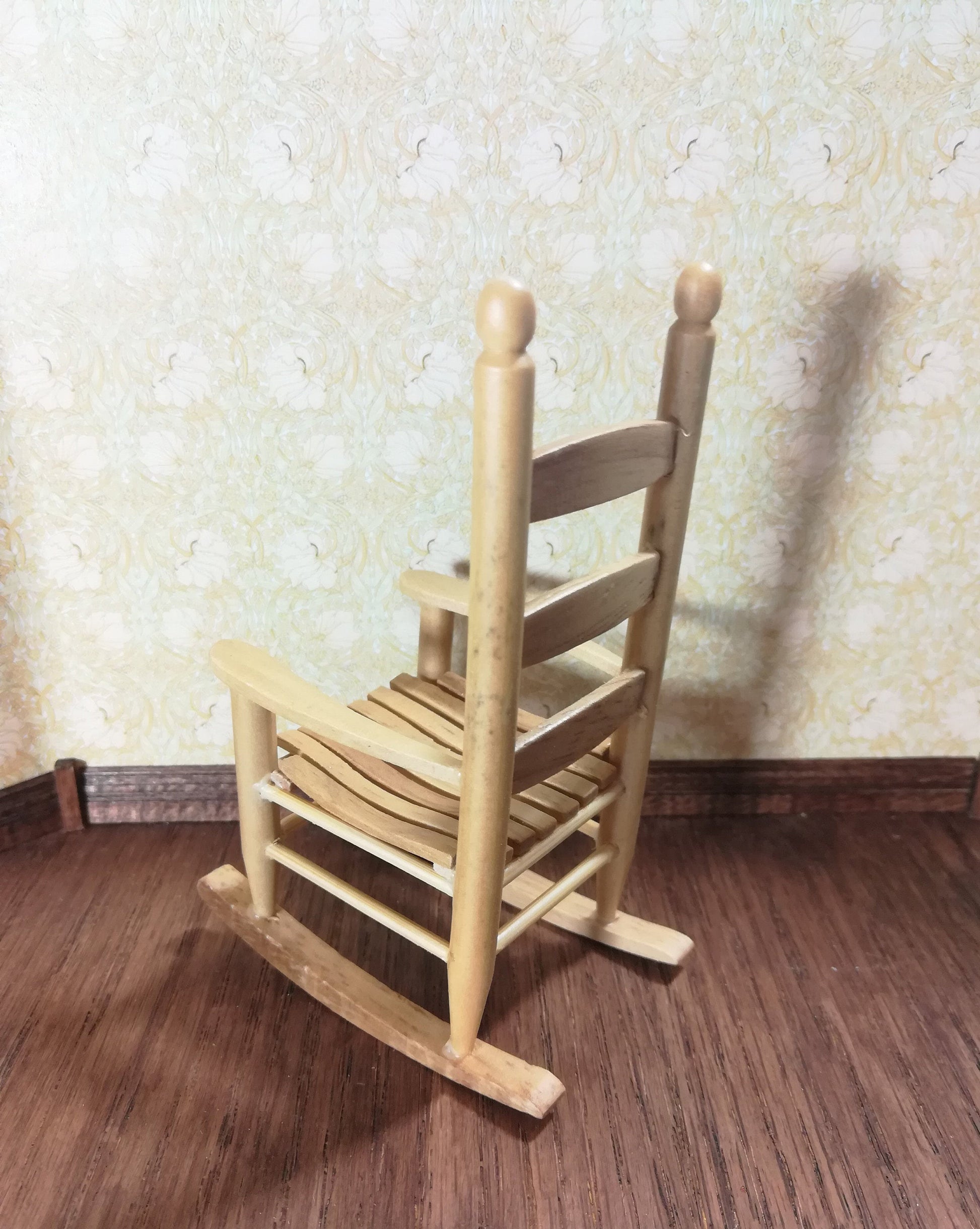 Dollhouse Miniature Rocking Chair Oak Classic Style 1:12 Scale Furniture