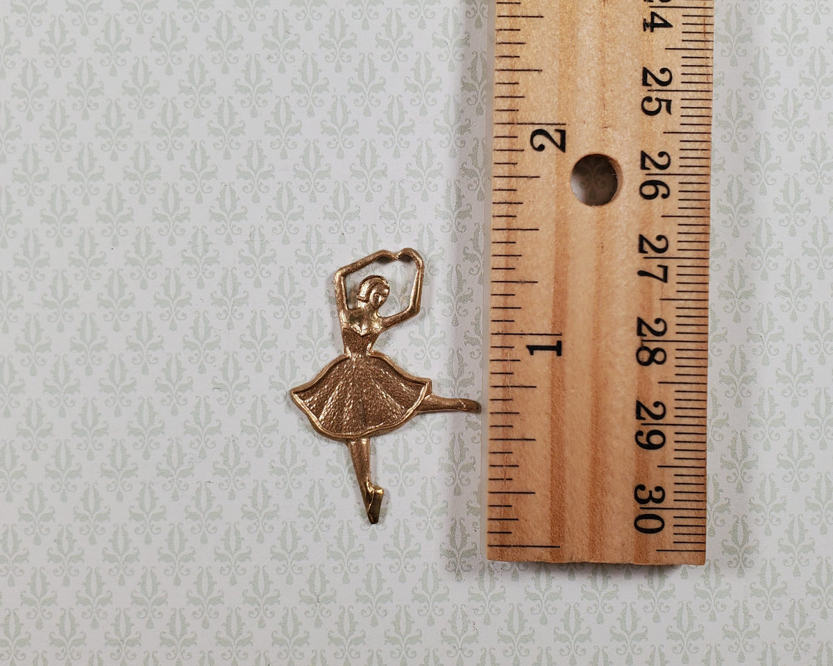 Ballerina Gold Metal Embellishment Wall Art 1 3/8"