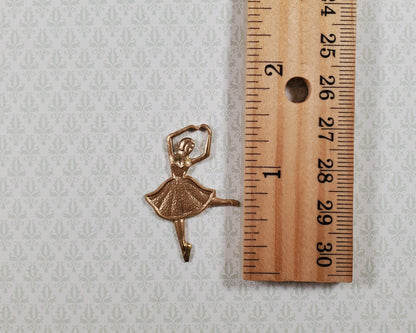 Ballerina Gold Metal Embellishment Wall Art 1 3/8"