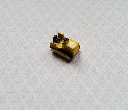 Dollhouse Miniature Bulldozer Tractor Toy Yellow & Black Metal 1:12 Scale