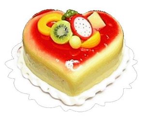 Dollhouse Strawberry Iced Lemon Cake 1:12 Scale Miniature Dessert