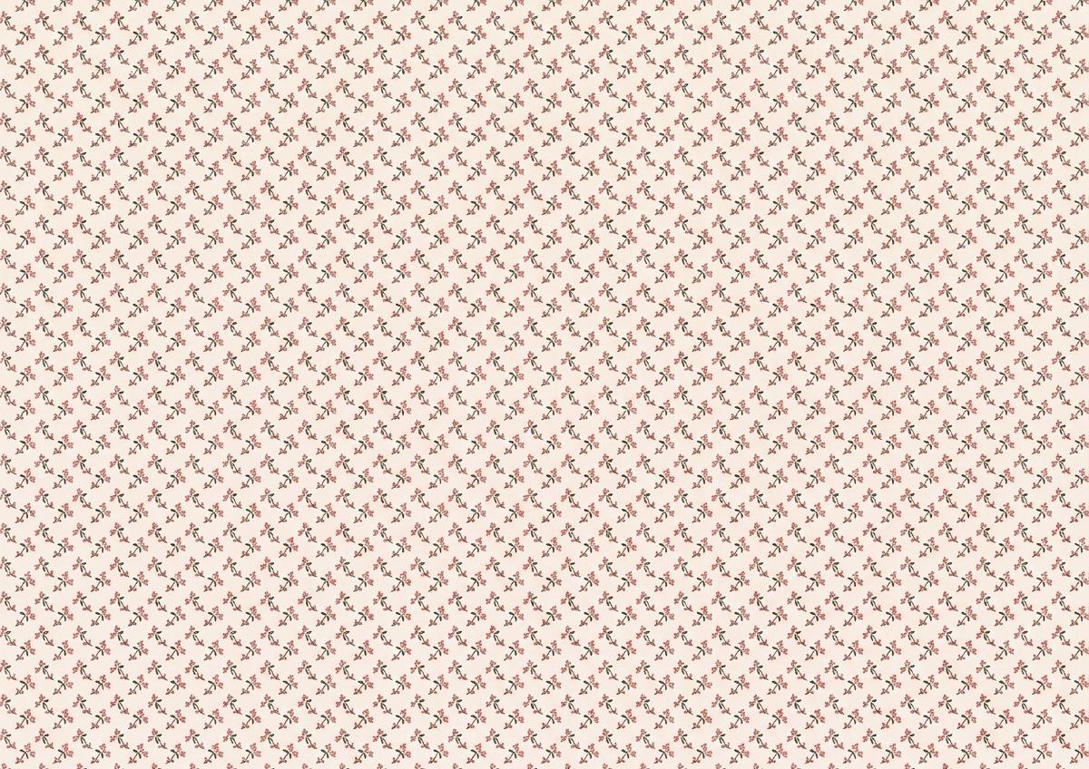 Dollhouse Wallpaper Paul's Garden Pale Pink by Brodnax 1:12 Scale Miniature