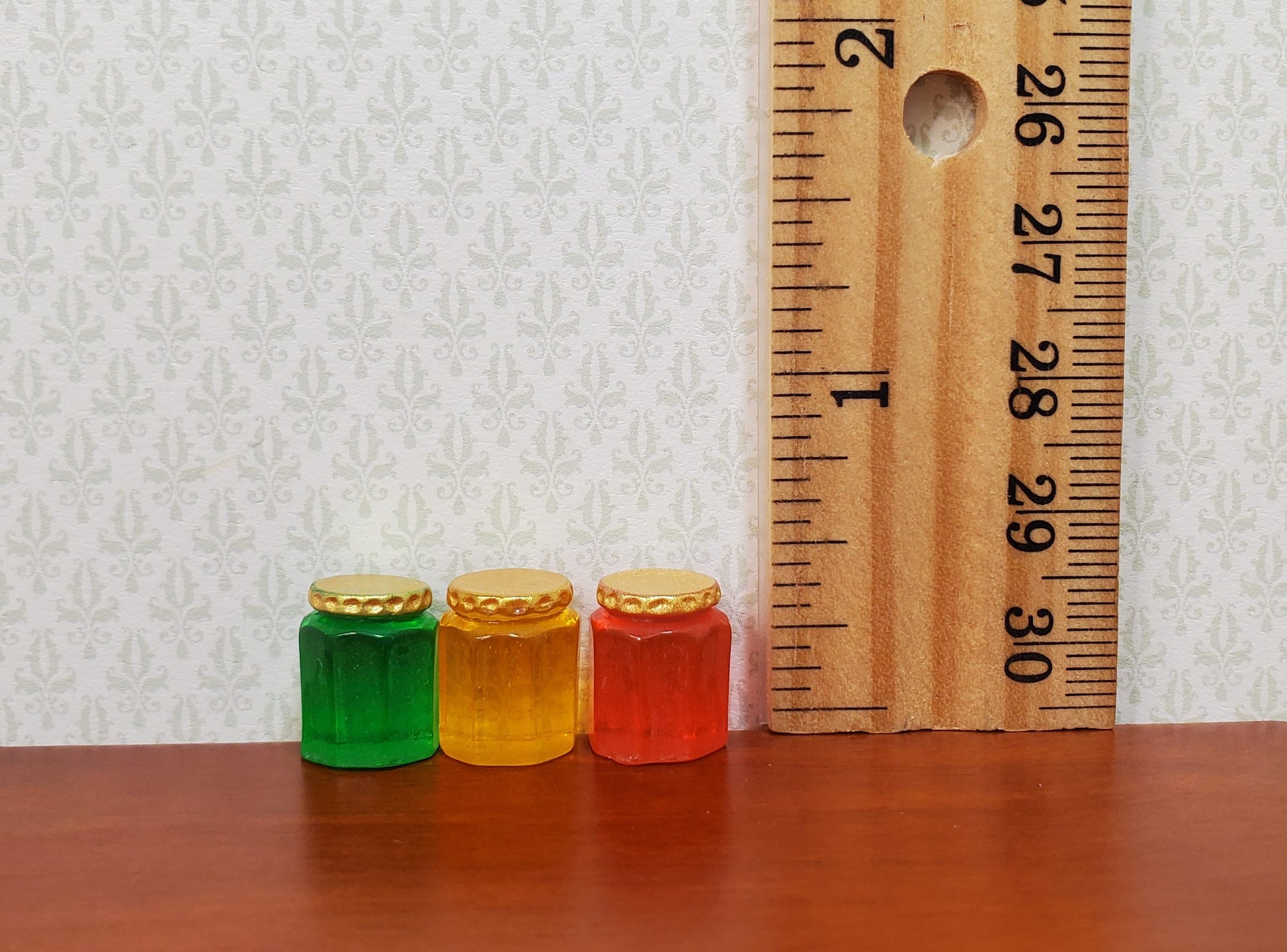 Dollhouse Large Jars of Jam or Preserves Set of 3 1:12 Scale Miniature