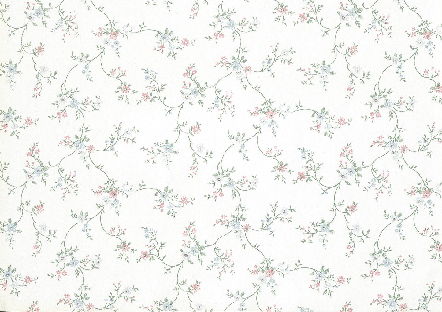 Dollhouse Wallpaper Cottage Garden Floral 3 Sheets 1:12 Scale Miniature